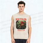 Unisex Deep-sea Octopus Printed Washed Tank Top