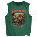 Unisex Deep-sea Octopus Printed Washed Tank Top