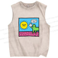 Unisex Fuck You Too Printed Washed Tank Top