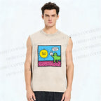 Unisex Fuck You Too Printed Washed Tank Top