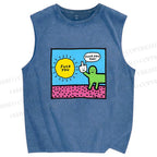 Unisex Fuck You Too Printed Washed Tank Top