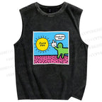 Unisex Fuck You Too Printed Washed Tank Top