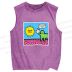 Unisex Fuck You Too Printed Washed Tank Top