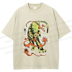 Unisex Vintage Panther Printed Washed Tee