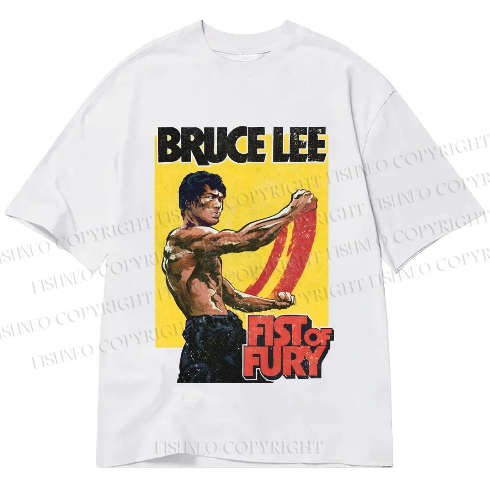 Unisex Classic Cotton Bruce Lee Fist of Fury Printed T-shirt