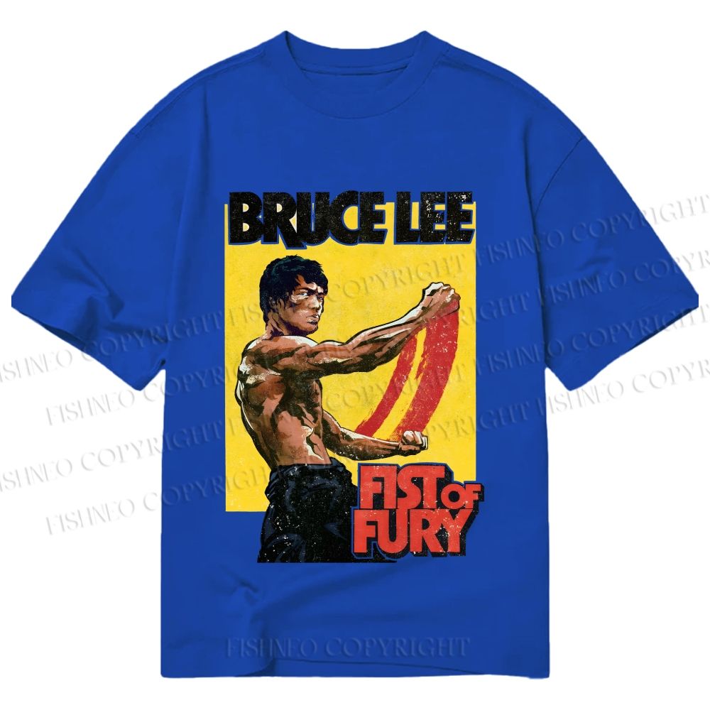 Unisex Classic Cotton Bruce Lee Fist of Fury Printed T-shirt