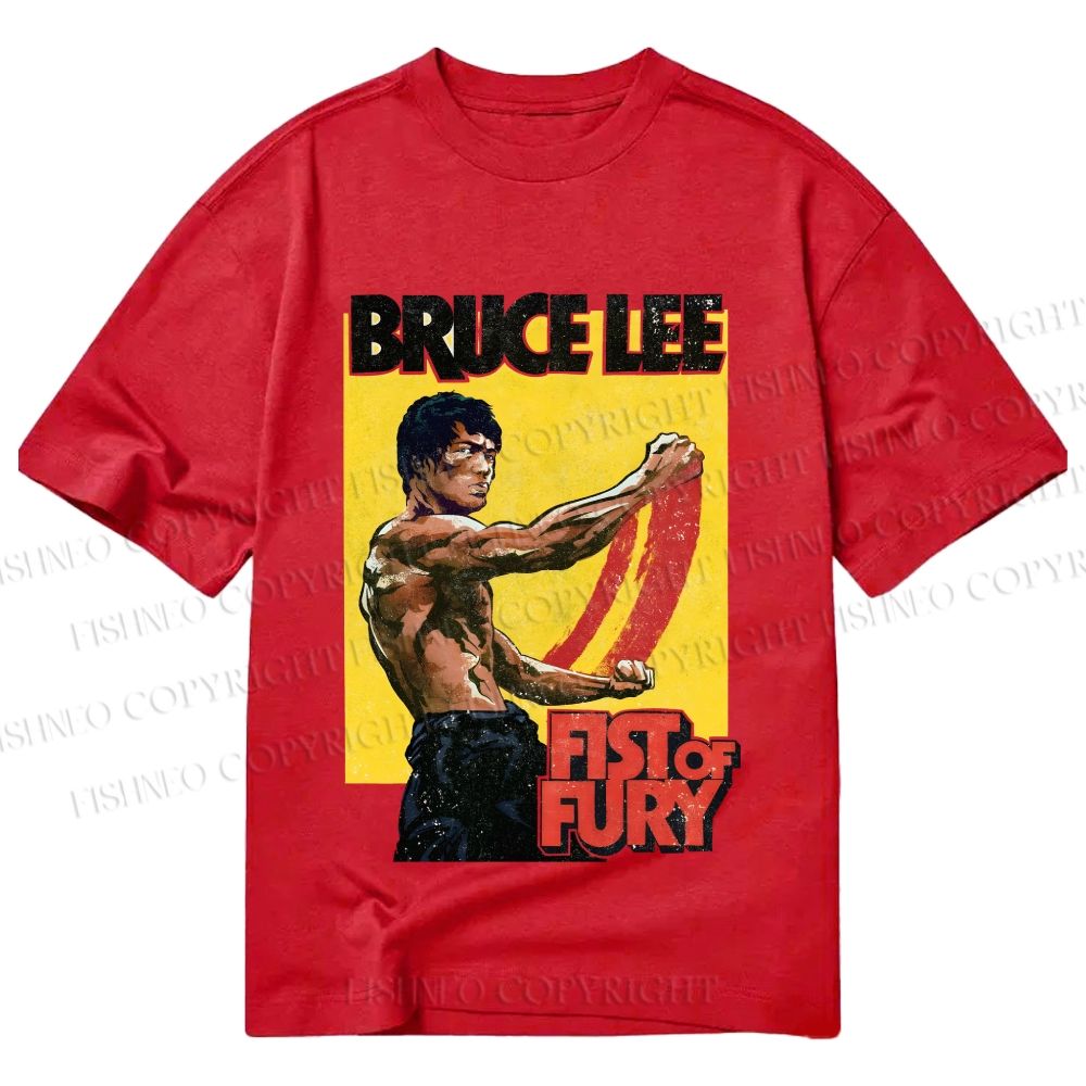 Unisex Classic Cotton Bruce Lee Fist of Fury Printed T-shirt