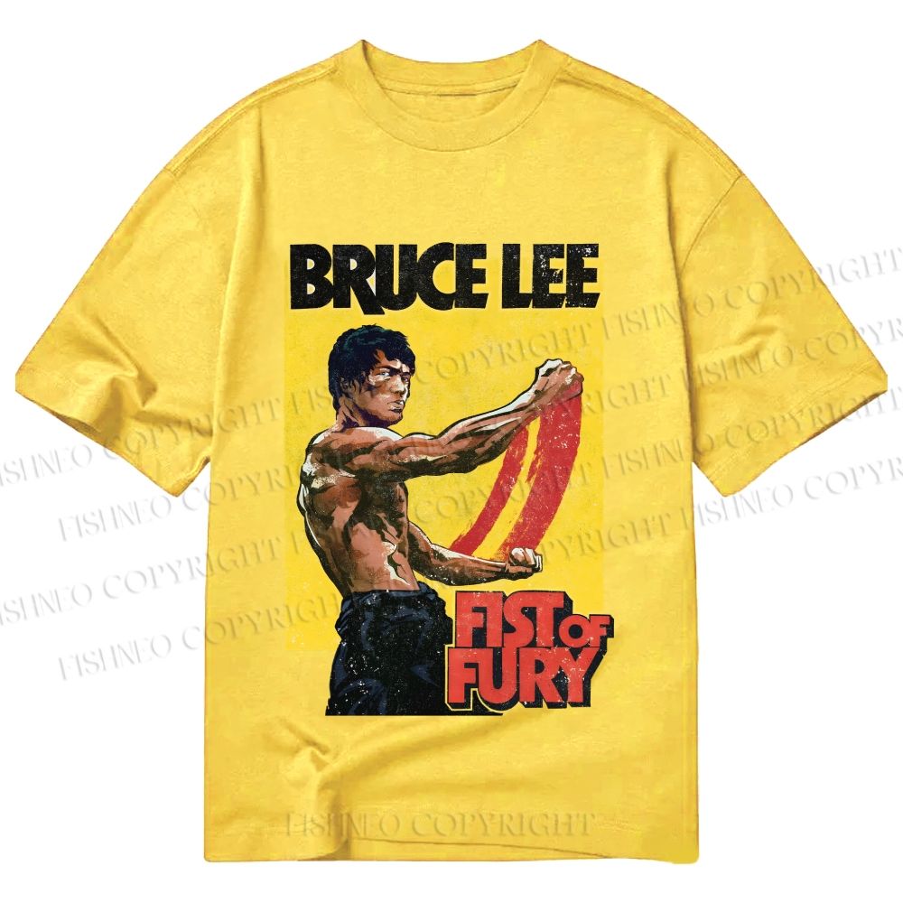 Unisex Classic Cotton Bruce Lee Fist of Fury Printed T-shirt