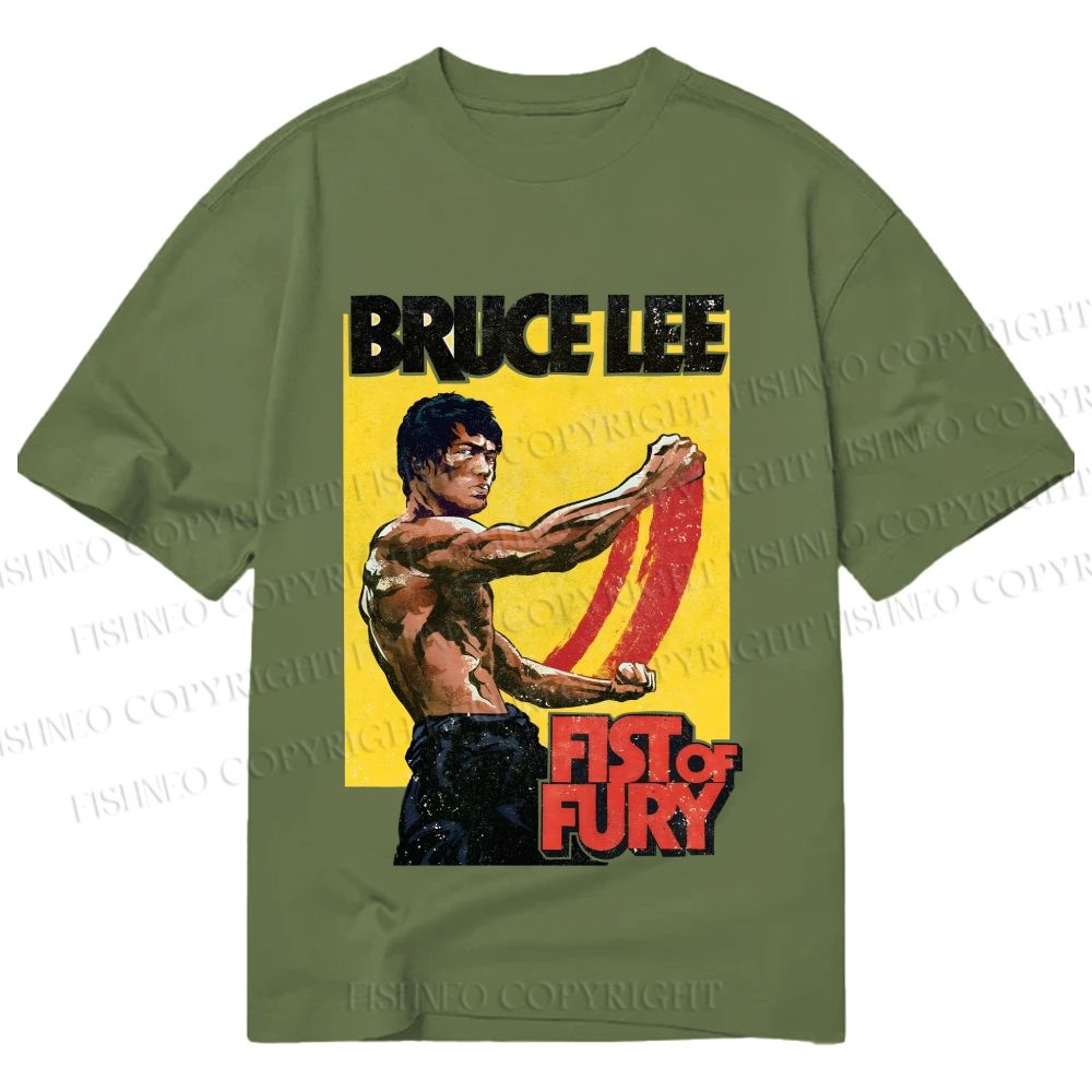 Unisex Classic Cotton Bruce Lee Fist of Fury Printed T-shirt