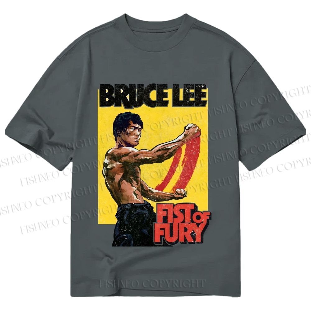 Unisex Classic Cotton Bruce Lee Fist of Fury Printed T-shirt