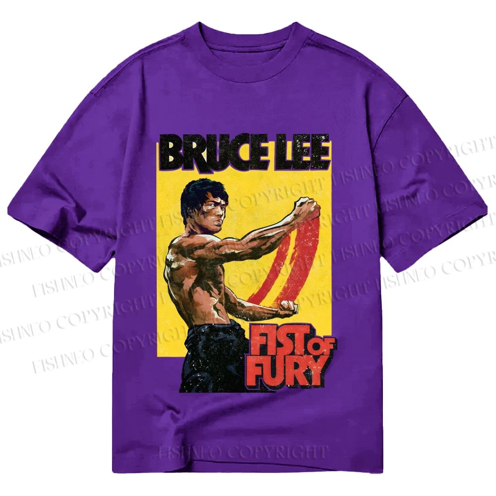 Unisex Classic Cotton Bruce Lee Fist of Fury Printed T-shirt