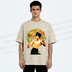 Unisex Bruce Lee Dargon Printed Washed Tee