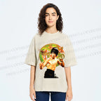 Unisex Bruce Lee Dargon Printed Washed Tee