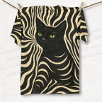 Unisex Geo Black Cat Printed Classic T-shirt