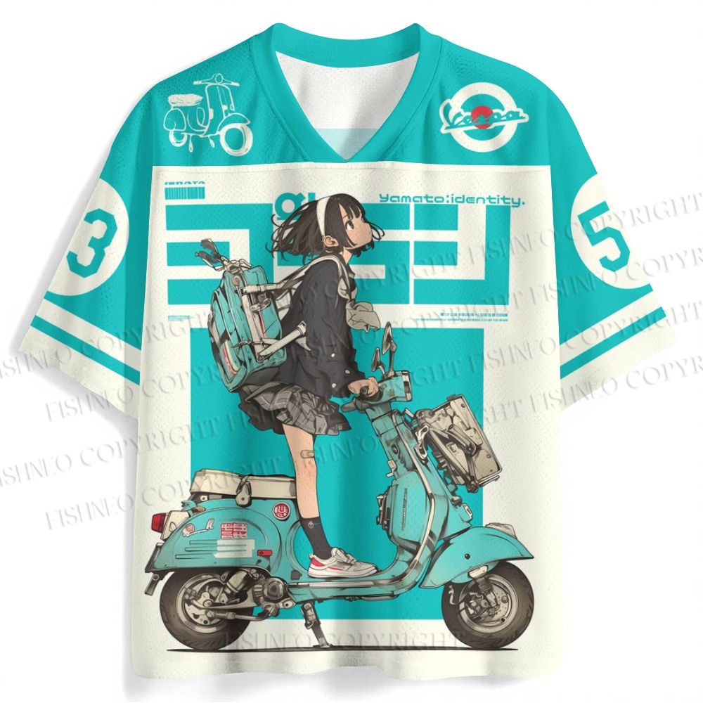 Girl On A Scooter Jersey Shirts