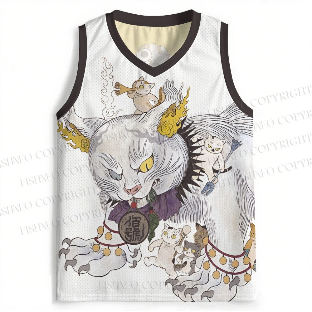 Ayako Ishiguro Japanese Cat Art Jersey Tank