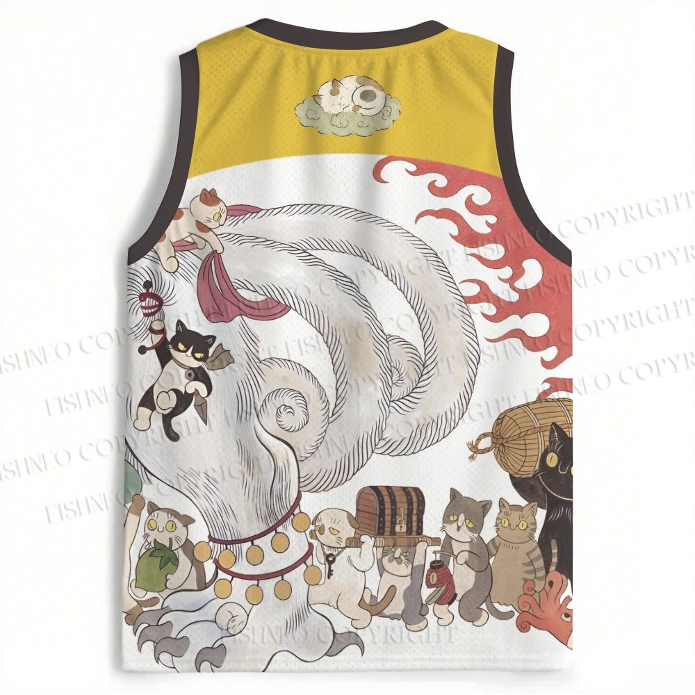 Ayako Ishiguro Japanese Cat Art Jersey Tank