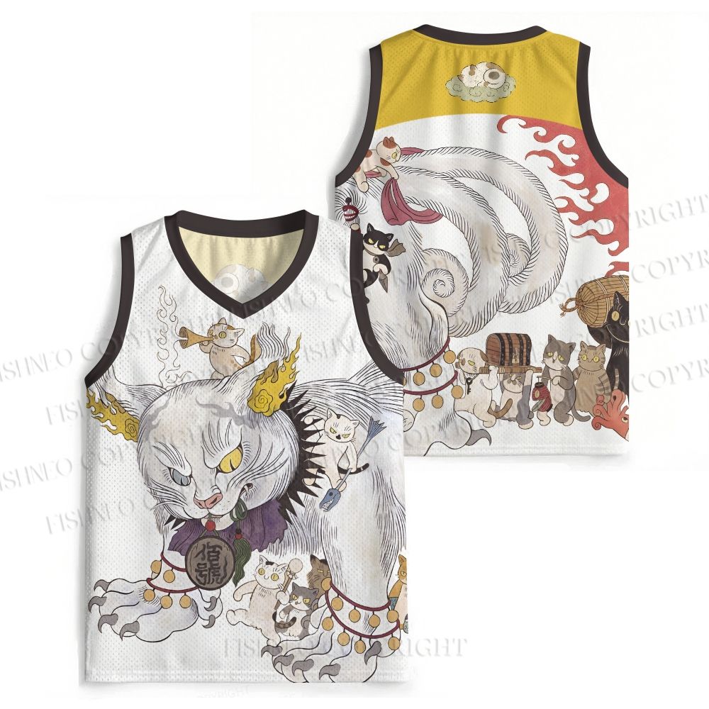 Ayako Ishiguro Japanese Cat Art Jersey Tank