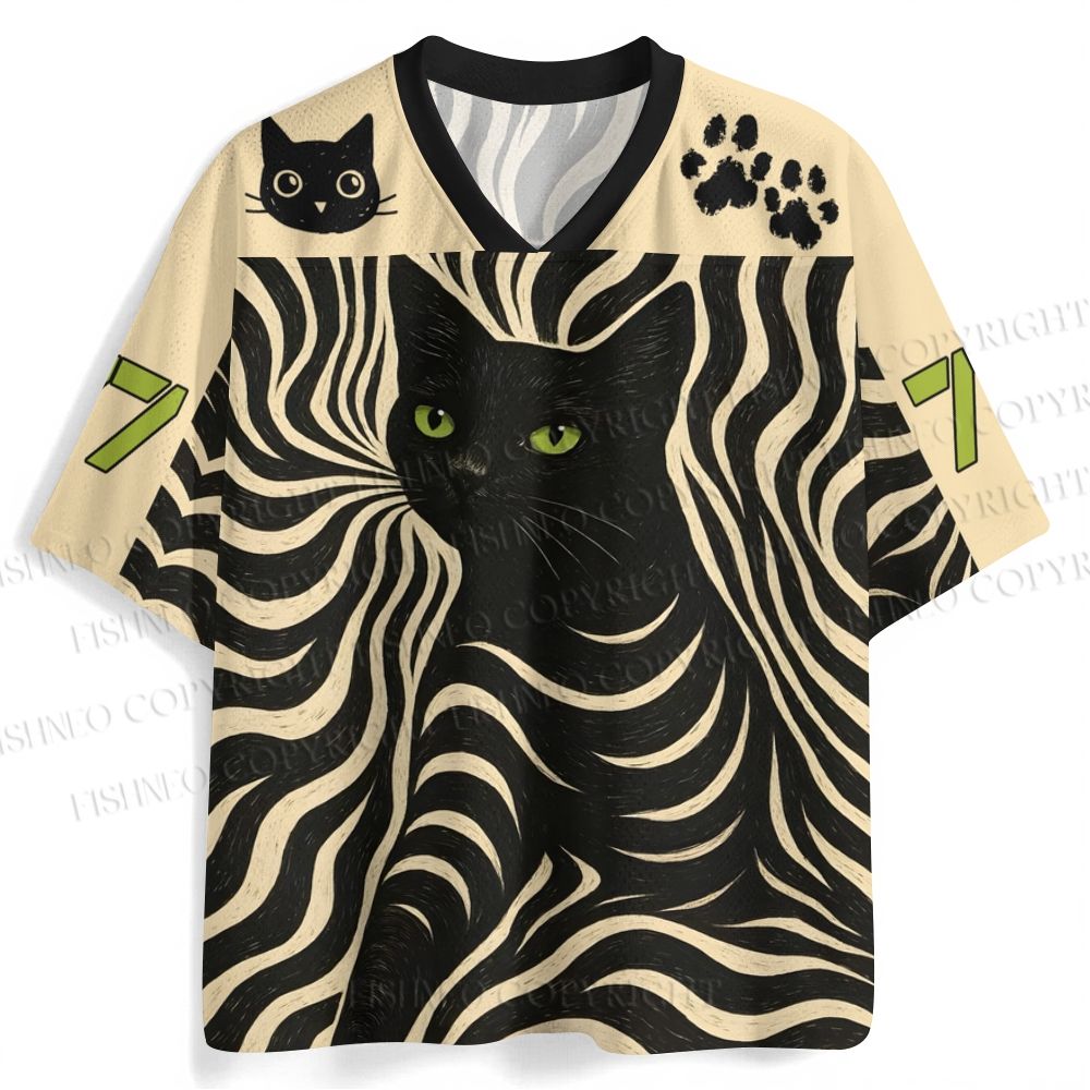 Geo Black Cat Jersey Shirts