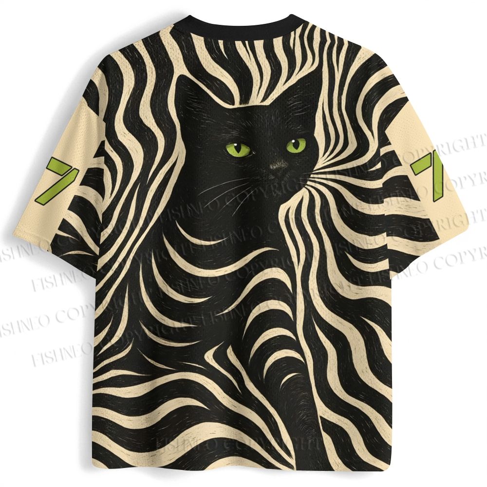 Geo Black Cat Jersey Shirts