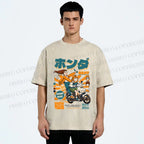Unisex Honda Beat Printed Washed Tee