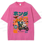 Unisex Honda Beat Printed Washed Tee