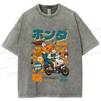 Unisex Honda Beat Printed Washed Tee