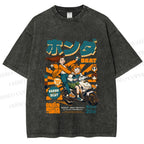 Unisex Honda Beat Printed Washed Tee