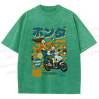 Unisex Honda Beat Printed Washed Tee