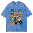 Unisex Honda Beat Printed Washed Tee