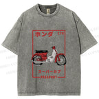 Unisex C70 Honda Super Cub Printed Washed Tee