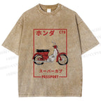 Unisex C70 Honda Super Cub Printed Washed Tee