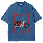 Unisex C70 Honda Super Cub Printed Washed Tee