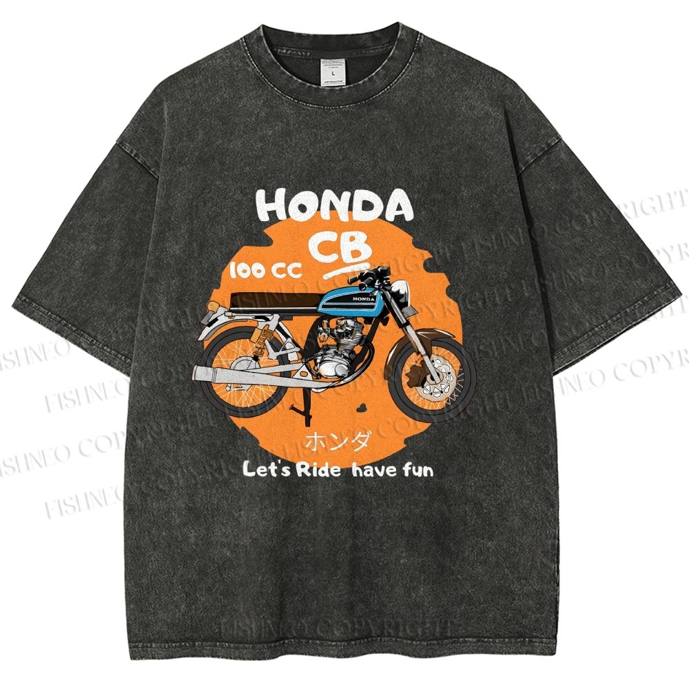 Unisex Honda CB100 Printed Washed Tee