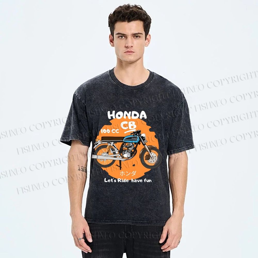 Unisex Honda CB100 Printed Washed Tee