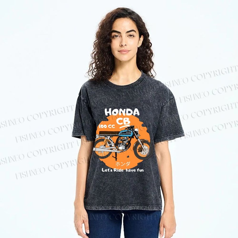 Unisex Honda CB100 Printed Washed Tee