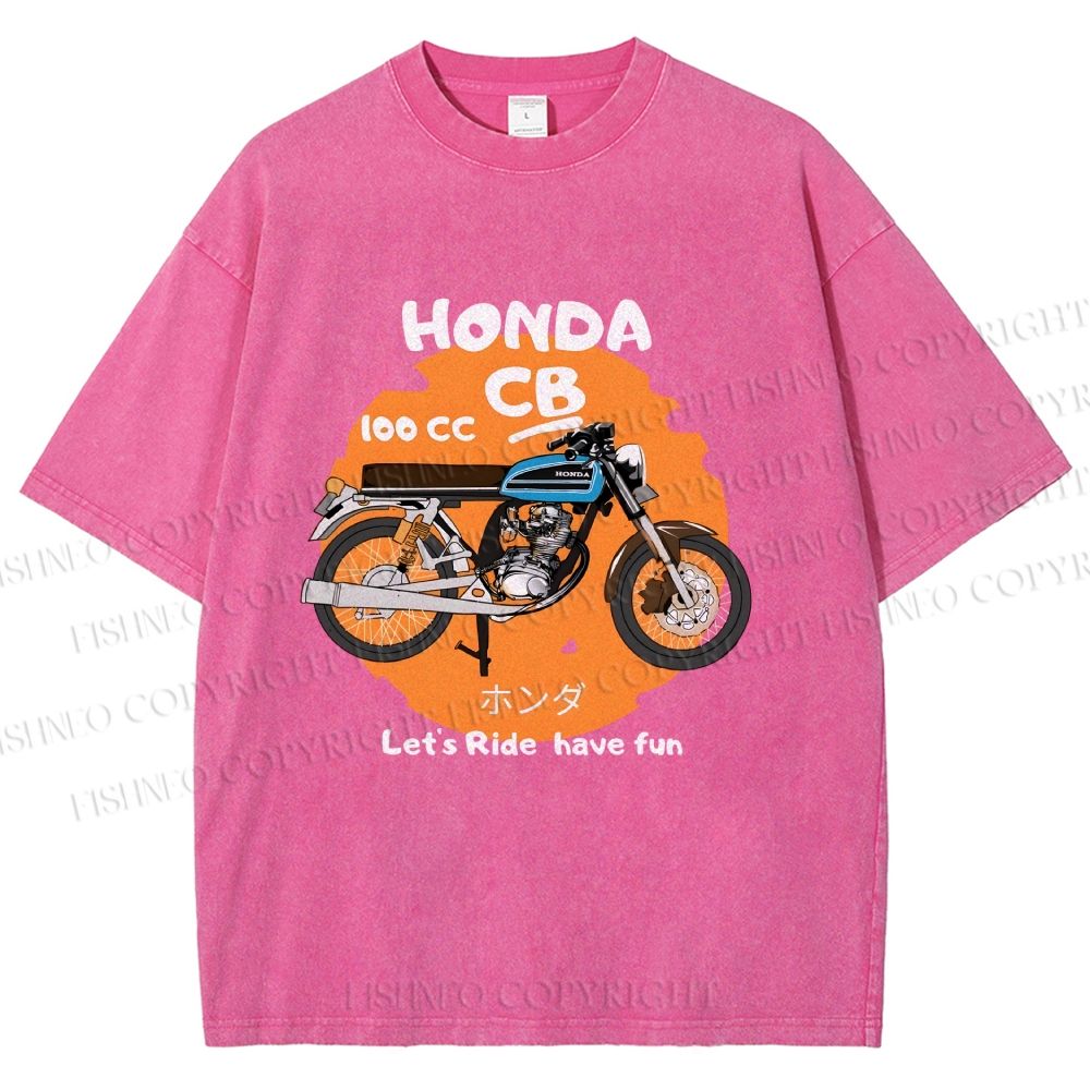 Unisex Honda CB100 Printed Washed Tee