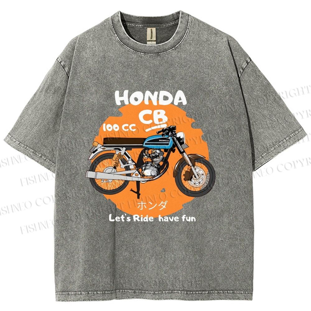 Unisex Honda CB100 Printed Washed Tee