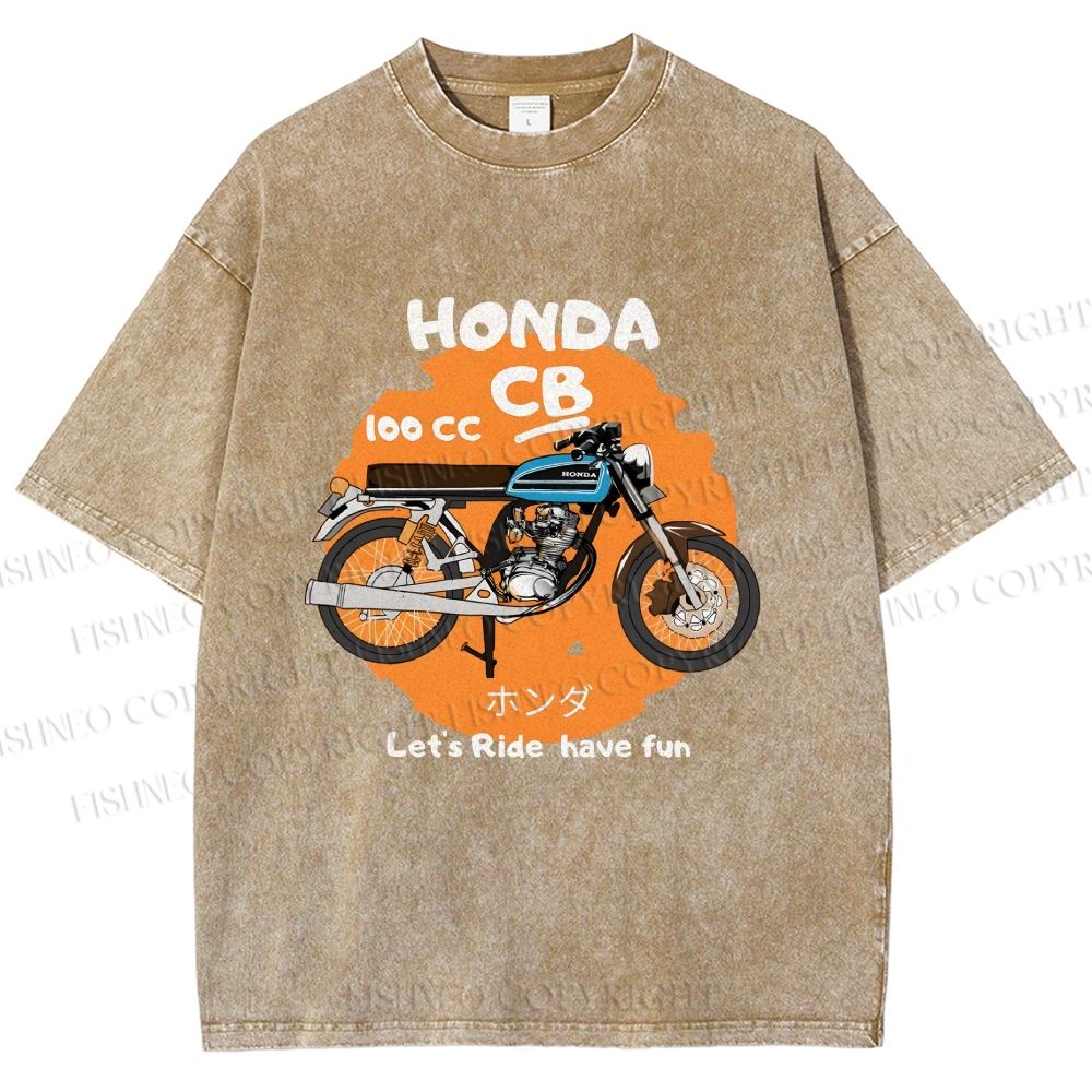 Unisex Honda CB100 Printed Washed Tee