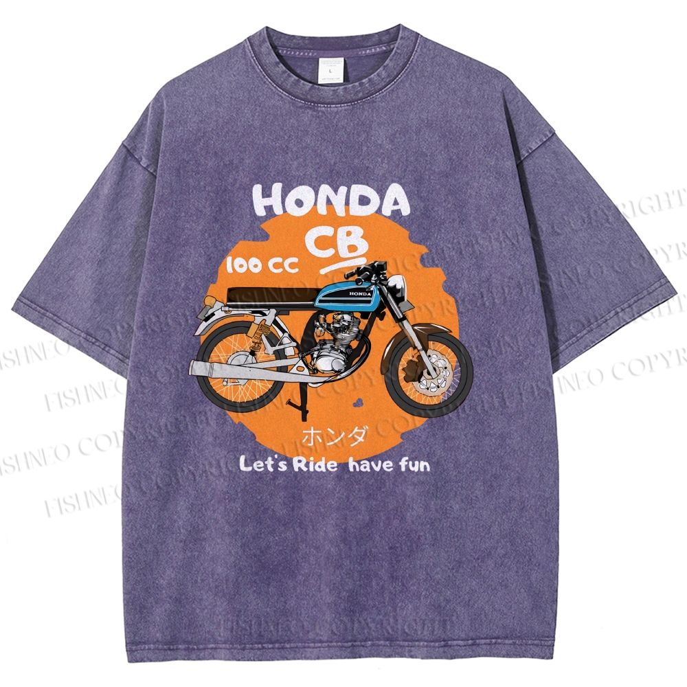 Unisex Honda CB100 Printed Washed Tee