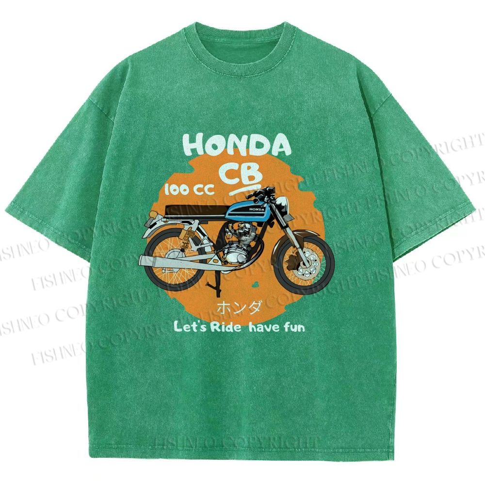 Unisex Honda CB100 Printed Washed Tee