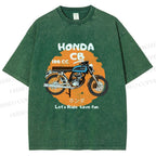 Unisex Honda CB100 Printed Washed Tee