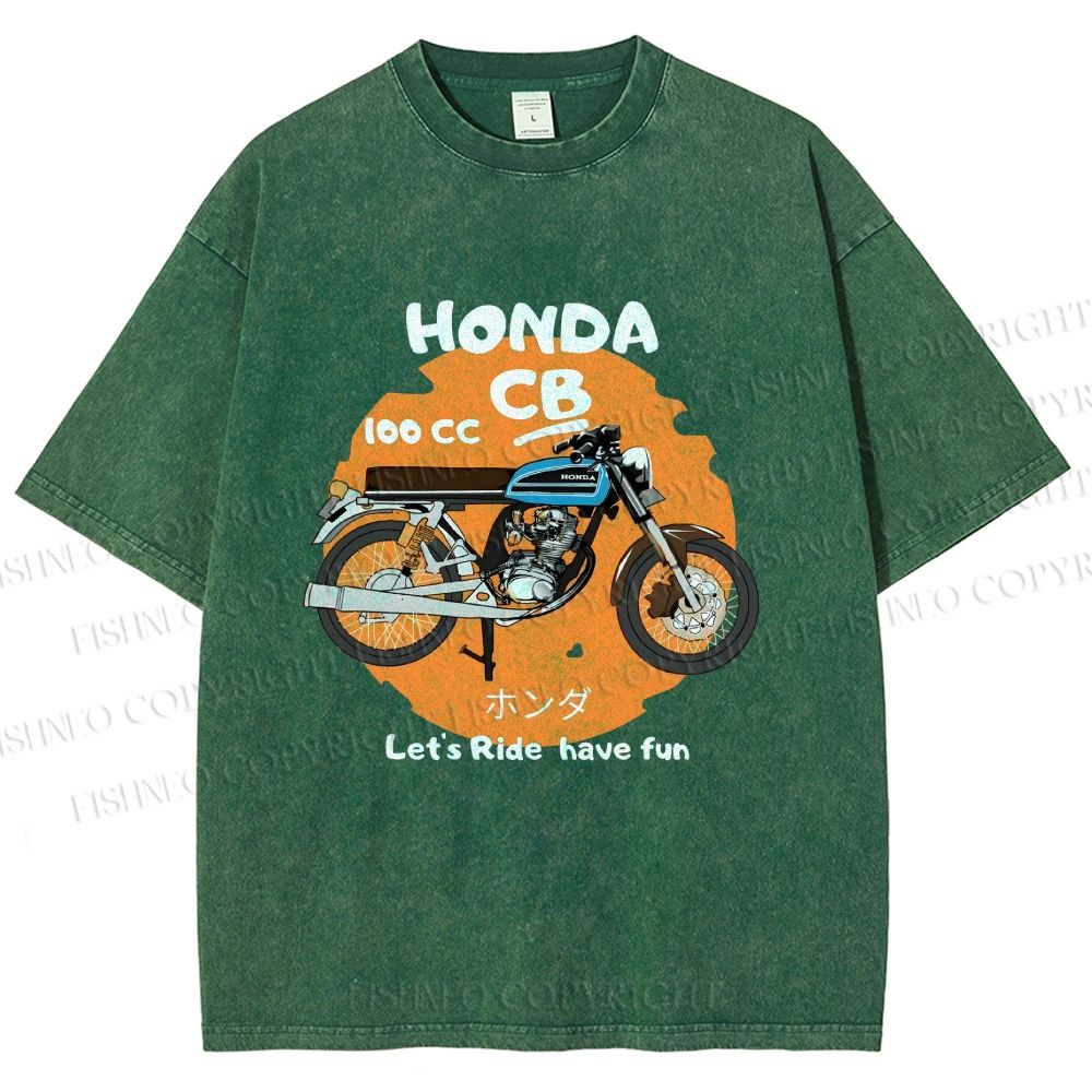 Unisex Honda CB100 Printed Washed Tee