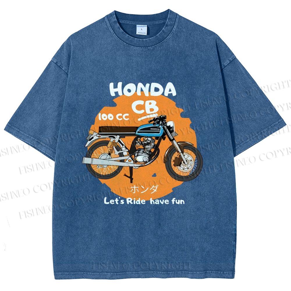 Unisex Honda CB100 Printed Washed Tee
