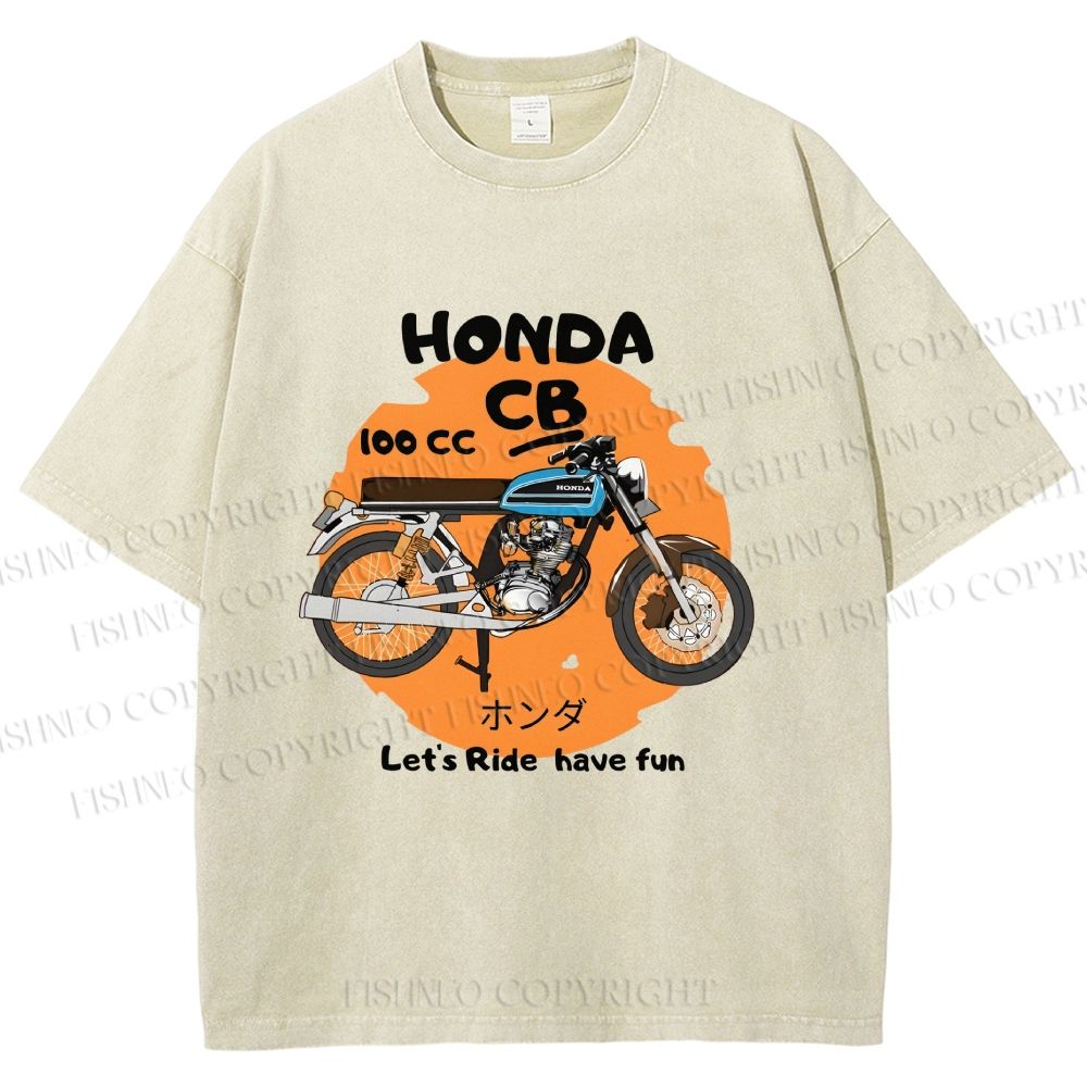 Unisex Honda CB100 Printed Washed Tee