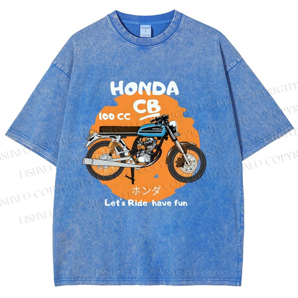 Unisex Honda CB100 Printed Washed Tee