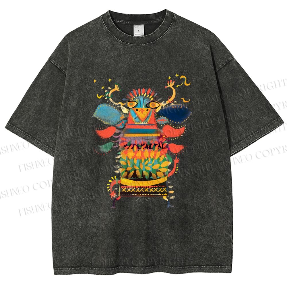 Unisex Dia de los Muertos Printed Washed Tee