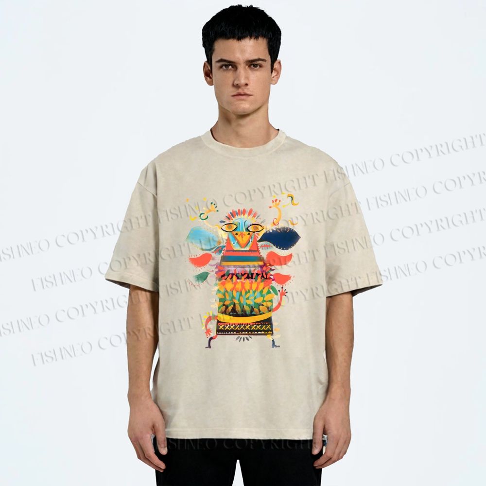 Unisex Dia de los Muertos Printed Washed Tee