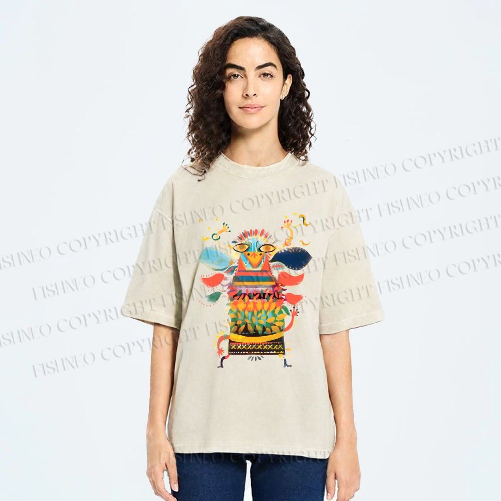 Unisex Dia de los Muertos Printed Washed Tee