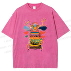 Unisex Dia de los Muertos Printed Washed Tee